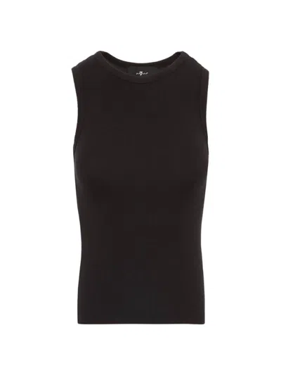 7 For All Mankind Women's Racer Stretch Knit Tank In Black
