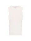 7 For All Mankind Women's Racer Stretch Knit Tank In Vintage White