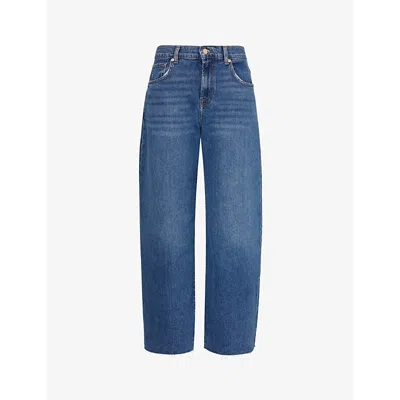 7 For All Mankind Womens Santa Cruz Bonnie Curvilinear Wide-leg Mid-rise Stretch-denim Jeans