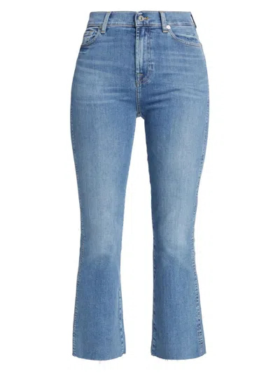 7 For All Mankind Saltwater High-rise Slim Kick Jean In Multi