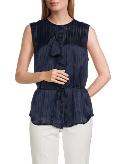 7 FOR ALL MANKIND WOMEN'S SPARKLE RUFFLED SLEEVELESS TOP