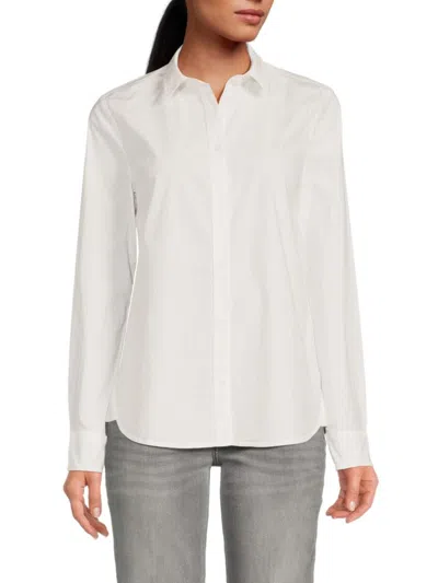 7 For All Mankind Women's Stretch-cotton Shirt In Optic White