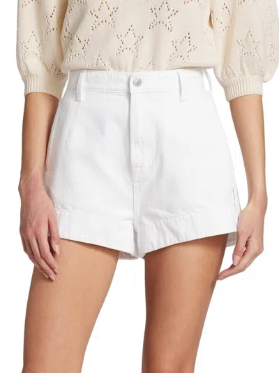 7 For All Mankind Babies' Women's Tailored Slouch Step Hem Shorts In White