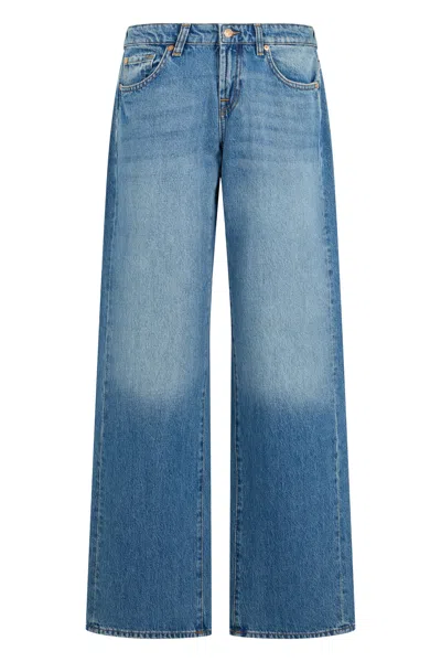 7 For All Mankind High Waist Wide Leg Denim Jeans In Multi