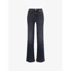 7 For All Mankind Womens Blacky Modern Dojo Flared Stretch-denim Jeans