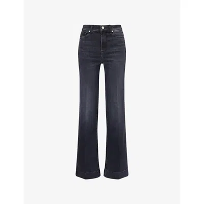 7 For All Mankind Womens Blacky Modern Dojo Flared Stretch-denim Jeans