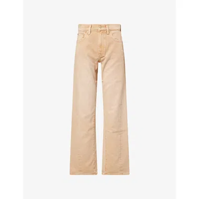 7 For All Mankind Womens Sandune Tess Straight-leg Denim Jeans In Neutral
