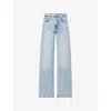 7 For All Mankind Womens Sunset Beach Calie Straight Ankle Cropped Denim Jeans In Ode To