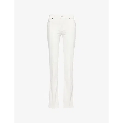 7 For All Mankind Womens Bootcut Mid-rise Stretch-denim Jeans Cloud White