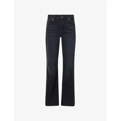 7 For All Mankind Womens Carbon Storm The Leggy Bootcut Denim Jeans In Black