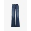 7 For All Mankind Womens Lotta Flared Stretch-denim Blend Jeans Cisco In Blue