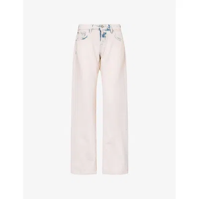 7 For All Mankind Womens  Low Straight Cotton Denim Jeans In Neutral