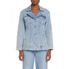 7 For All Mankind Womens Collar Denim Trucker Jacket