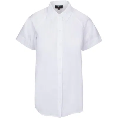 7 For All Mankind Womens Collar Poplin Button-down Top
