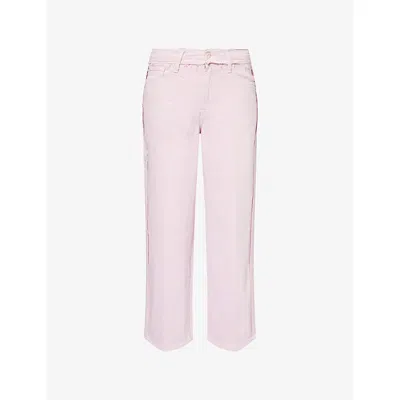 7 For All Mankind Womens Colore Mankind Rose Stovepipe Straight-leg Denim Jeans In Pink
