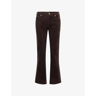 7 For All Mankind Womens Corduroy Coffee Bean Calie Straight Corduroy Jeans In Brown