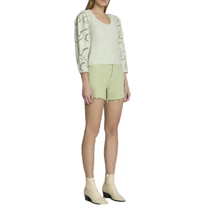 7 For All Mankind Womens Cotton Balloon Sleeves Blouse