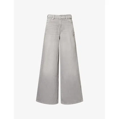 7 For All Mankind Womens Drive Marie Wide-leg Mid-rise Denim Jeans