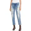 7 For All Mankind Womens Embroidered Denim Slim Jeans