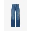 7 For All Mankind Womens Explorer Lotta Wide-leg Denim Jeans In Blue