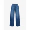 7 For All Mankind Womens Explorer Low-rise Straight-leg Stretch-denim Jeans In Blue