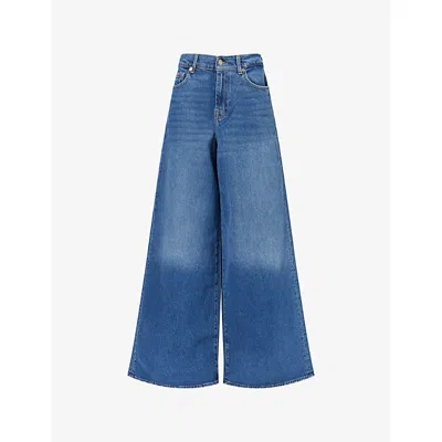 7 For All Mankind Womens  Marie Wide-leg Stretch-denim Jeans