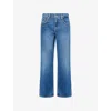 7 For All Mankind Womens Explorer Stovepipe Straight-leg Stretch-denim Jeans In Blue