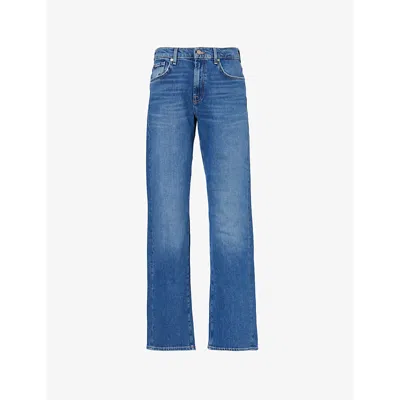7 For All Mankind Womens  Tess Straight-leg Denim Trousers In Explorer