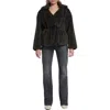 7 For All Mankind Womens Faux Leather Trim Faux Fur Faux Fur Coat
