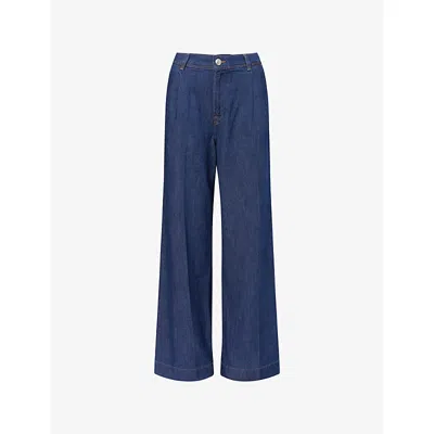 7 FOR ALL MANKIND WOMENS 7 FOR ALL MANKIND PLEATED WIDE-LEG STRETCH-WOVEN TROUSERS