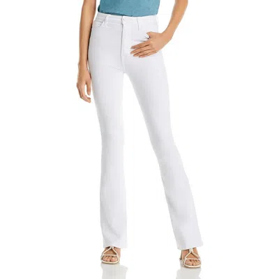 7 For All Mankind Womens High Rise Bootcut Skinny Jeans In White