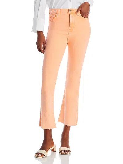 7 For All Mankind Womens High Rise Cropped Cropped Jeans In Orange