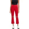 7 For All Mankind Womens High Rise Destroyed Slim Jeans In Red