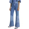 7 For All Mankind Womens High-rise Light Wash Flare Jeans In Multi