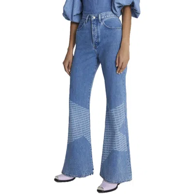 7 For All Mankind Womens High-rise Light Wash Flare Jeans In Multi