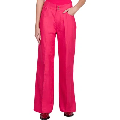7 For All Mankind Womens High-rise Linen Flared Pants