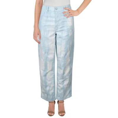 7 For All Mankind Womens High Waist Cropped Straight Leg Jeans