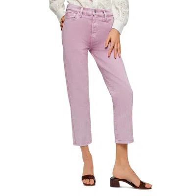 7 For All Mankind Womens High Waist Cropped Straight Leg Jeans In Purple