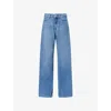 7 For All Mankind Womens  Lotta Wide-leg Denim-blend Jeans