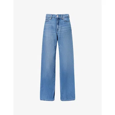 7 For All Mankind Womens  Lotta Wide-leg Denim-blend Jeans