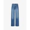 7 For All Mankind Womens Jasper Tess Straight-leg Stretch-denim Jeans In Brown