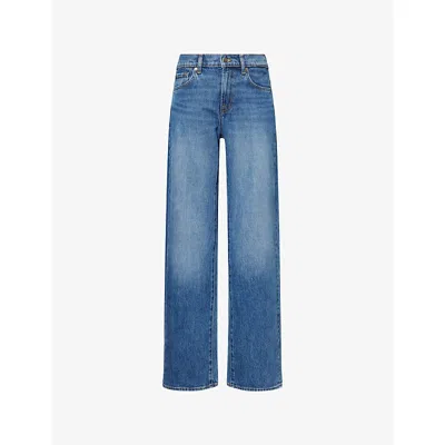 7 For All Mankind Womens Jasper Tess Straight-leg Stretch-denim Jeans In Brown