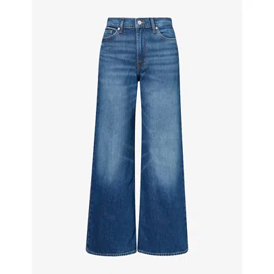 7 For All Mankind Womens Lotta Flared Denim Jeans Blue Core