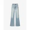7 For All Mankind Womens Lotta Wide-leg Denim Jeans Amuse Me In Blue