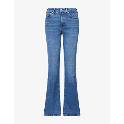 7 For All Mankind Womens Low-rise Bootcut Denim Jeans Cloud In Blue