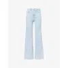 7 For All Mankind Womens Luxe Vintage Rhodes Lotta Straight-leg High-rise Denim-blend Jeans In Malibu Sky