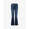 7 For All Mankind Womens Midnight Fade The Leggy Bootcut Stretch-denim Jeans In Blue