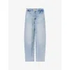 7 For All Mankind Womens  Bonnie Curvilinear Wide-leg Stretch-denim Jeans