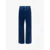 7 For All Mankind Womens Oxnard Tess Wide-leg Corduroy Trousers In Blue