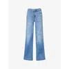 7 For All Mankind Womens Modern Dojo Flared-leg Denim Jeans Pine